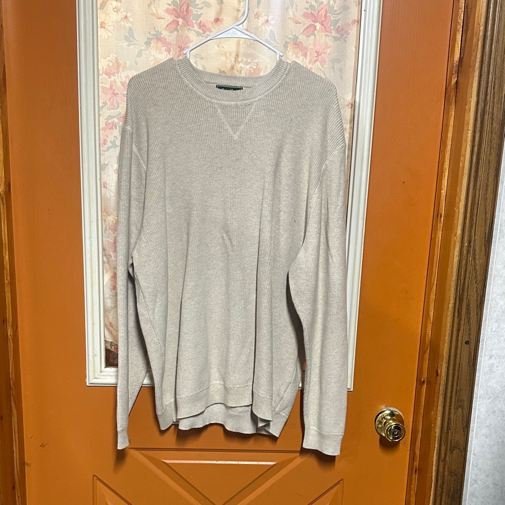 Eddie Bauer Men's Tan Crewneck Sweater